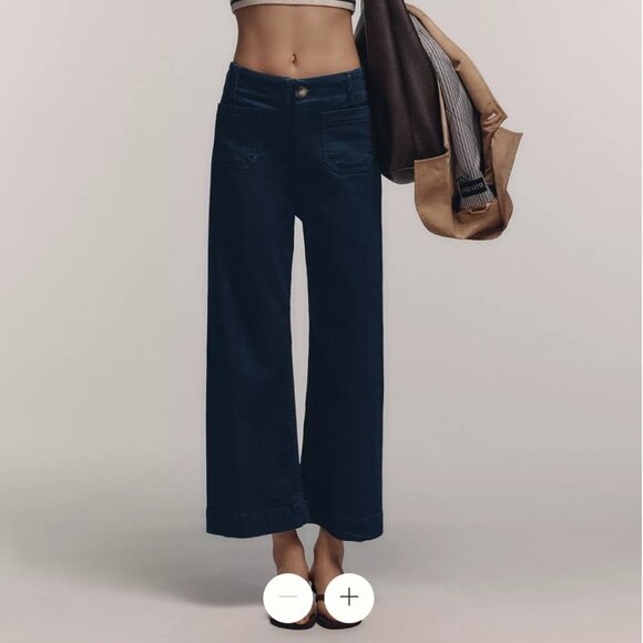 Anthropologie Maeve Denim Colette Cropped Wide-Leg Jeans (still online!) - Picture 1 of 9